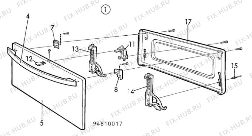 Взрыв-схема посудомоечной машины Electrolux CF6015 - Схема узла H10 Oven Door bi (small)